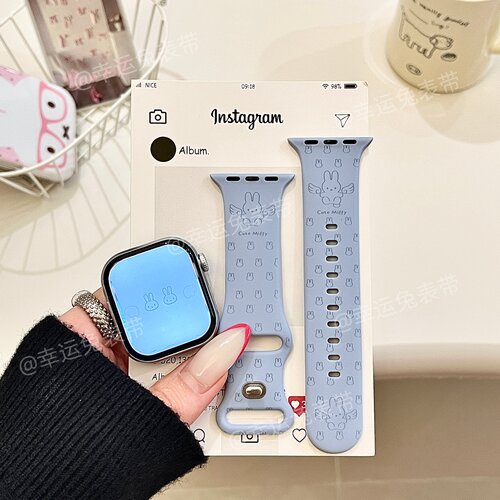 治愈天使米菲适用iwatchs11/10苹果手表表带SE硅胶Applewatchs9/8