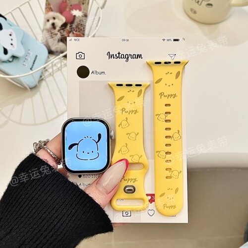 软萌帕恰狗表情适用iwatchs11/10苹果手表表带SE硅胶Applewatchs9