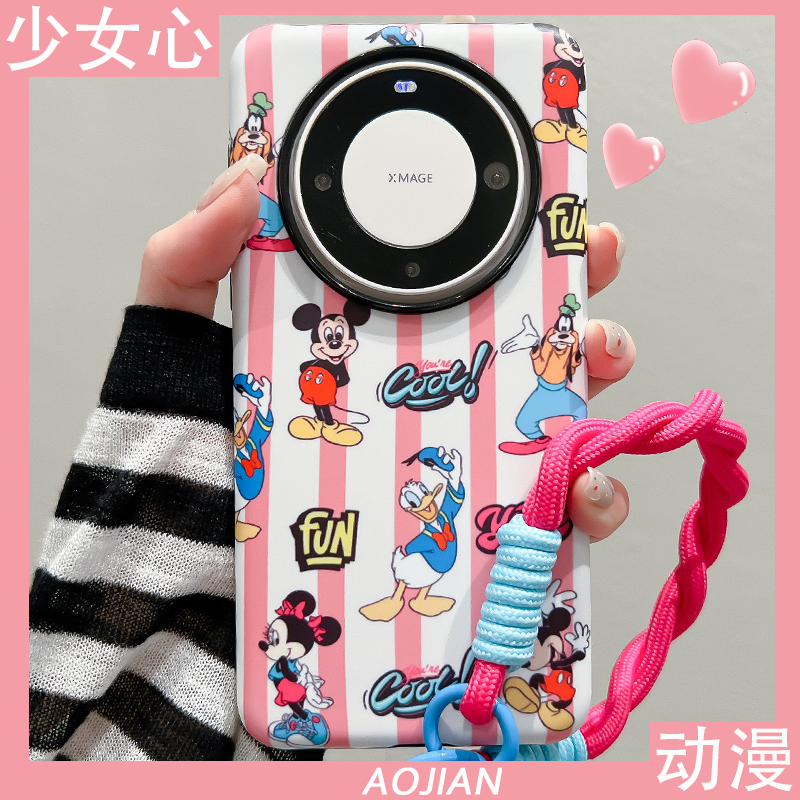 适用华为mate60pro+手机壳pura70pro/p50动漫卡通30挂绳40pro菲林硬壳nova12pro/8/7荣耀100/90/gt新款女澳健