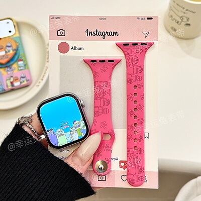 横版比奇堡适用iwatchs11小蛮腰10苹果手表表带7硅胶8Applewatch9