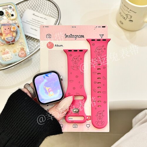 甜酷金币星星人适用iwatchs11/10苹果手表表带硅胶Applewatchs9/8