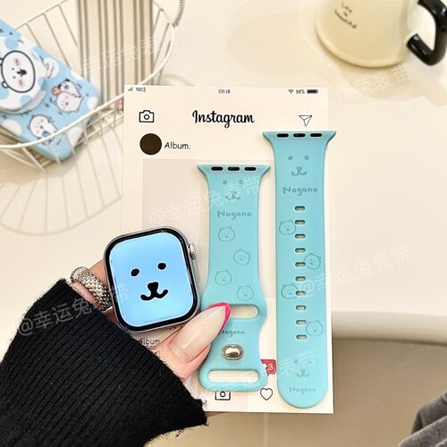 趣味自嘲熊表情适用iwatchs11/10苹果手表表带SE硅胶Applewatchs9