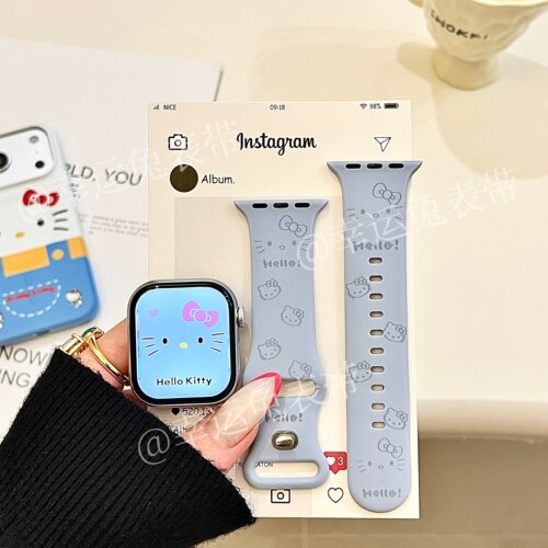 治愈猫咪表情适用iwatchs11/10苹果手表表带SE硅胶Applewatchs9/8