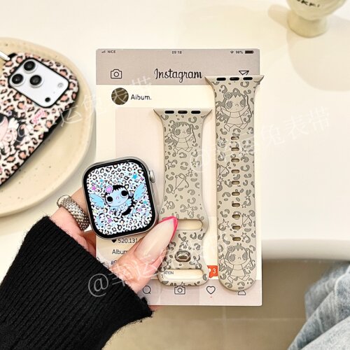 星光豹纹天使小玉适用iwatchs11/10苹果手表表带硅胶Applewatchs9