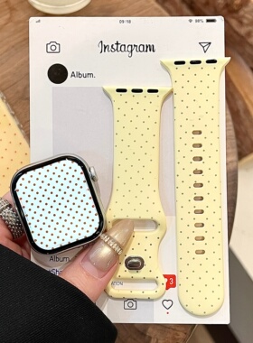 小波点适用iwatchs11/10苹果手表表带Ultra硅胶Applewatchs9/8/7
