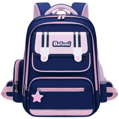 新款英伦小学生书包1-3-6年级儿童男生女孩大容量双肩包防水超轻便减负护脊带腰托背包高颜值防水