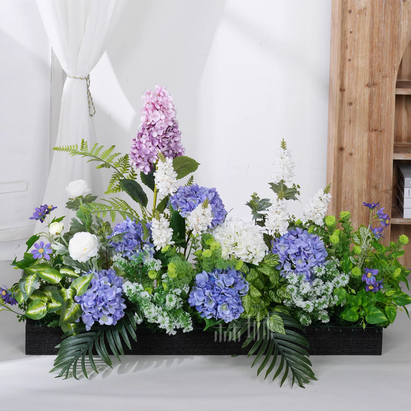 花箱仿真花绣球花假花隔断装饰摆设塑料仿生绿植组合花槽栅栏装饰