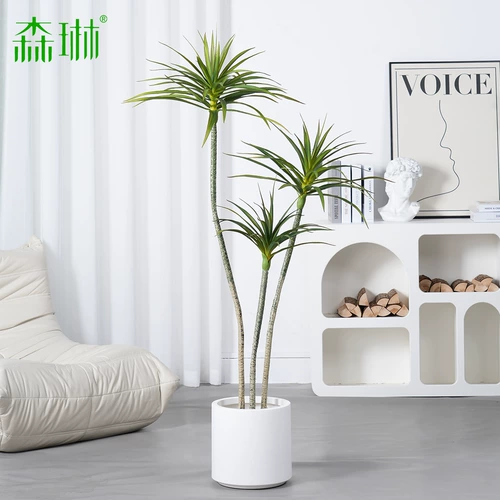 Легкая роскошная гостиная моделирование зеленого растения Дракона Кровавого дерева Связанные фальшивые деревья сажают горшечные декоративные украшения бонсай