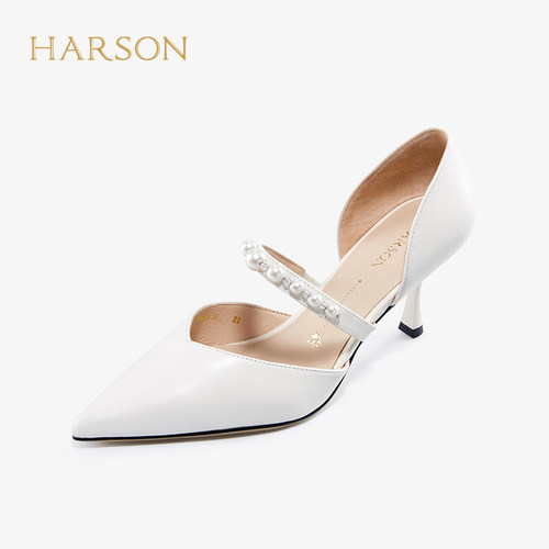 现货断码清仓哈森奥莱专柜正品时尚简约尖头细跟女高跟鞋HM226012