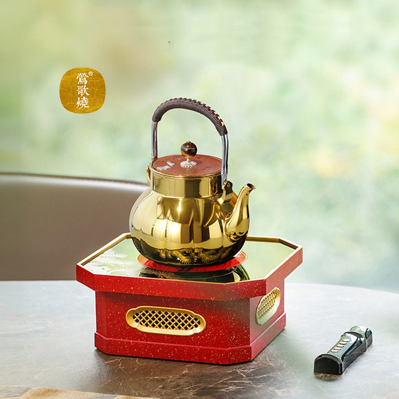 正品莺歌烧电陶炉新春套组福禄高档铝合金静音遥控煮茶炉茶具套装