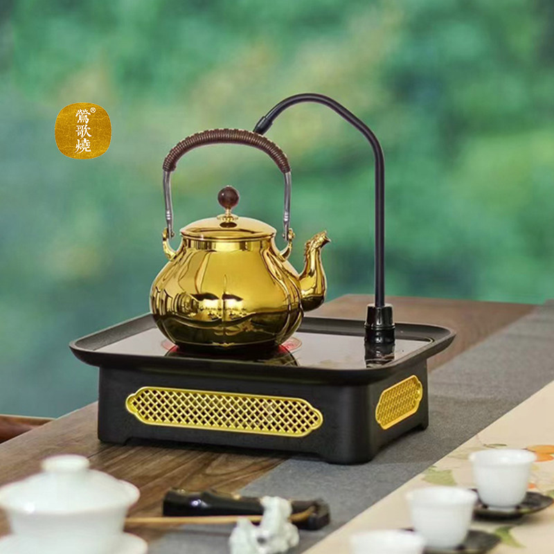正品莺歌烧自动上水电陶炉家用遥控带抽水煮茶炉铁壶银壶专用茶炉
