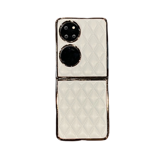 电镀高档皮质菱格适用华为p50pocket手机壳新款PocketS折叠屏oppofindn3 flip防摔2保护套三星ZFlip5/4/3女款