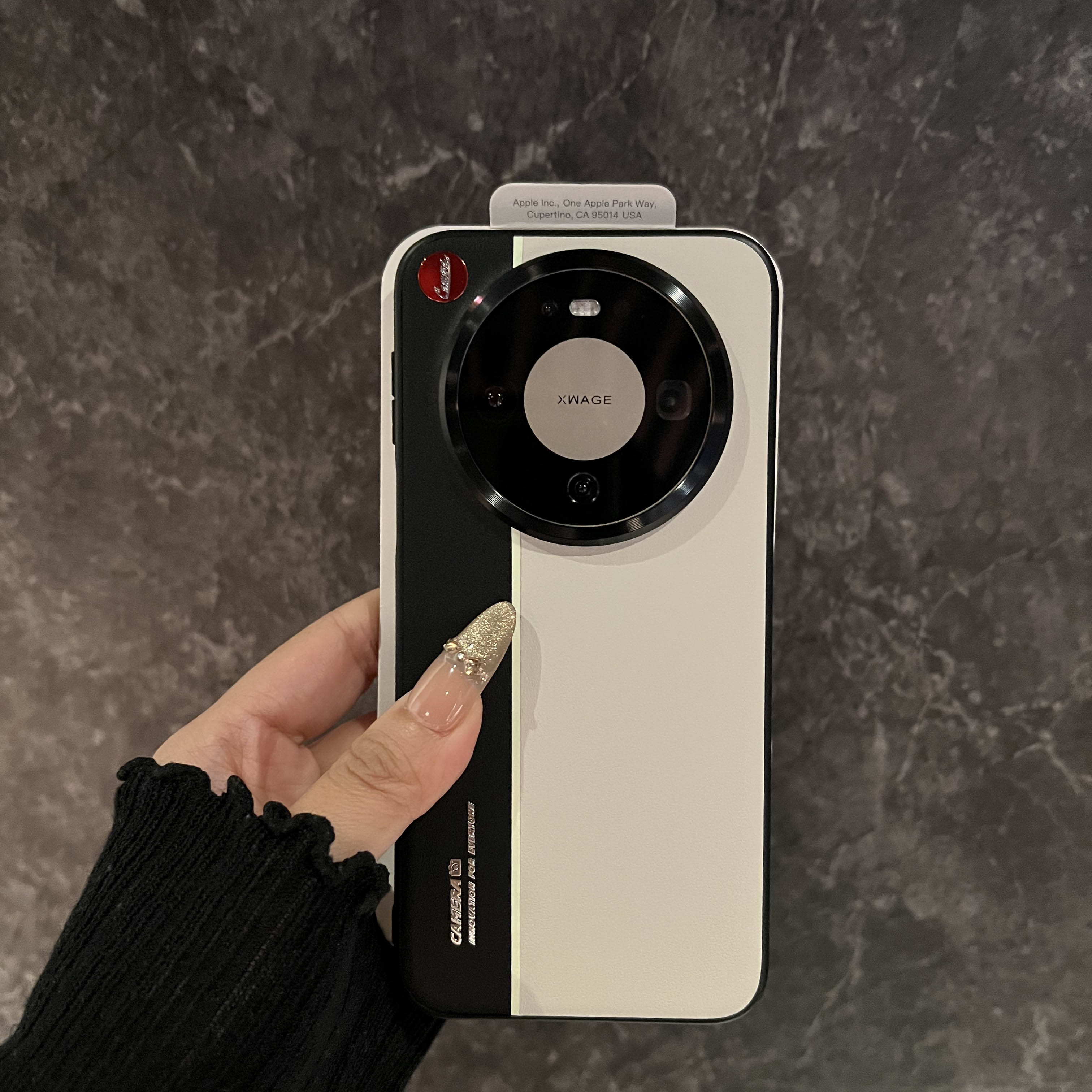 拼色皮纹适用华为mate80手机壳