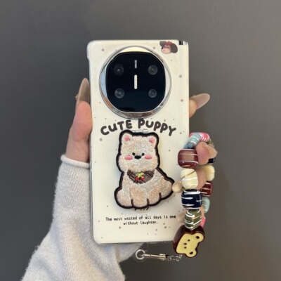 波点西高地支架折叠屏华为手机壳