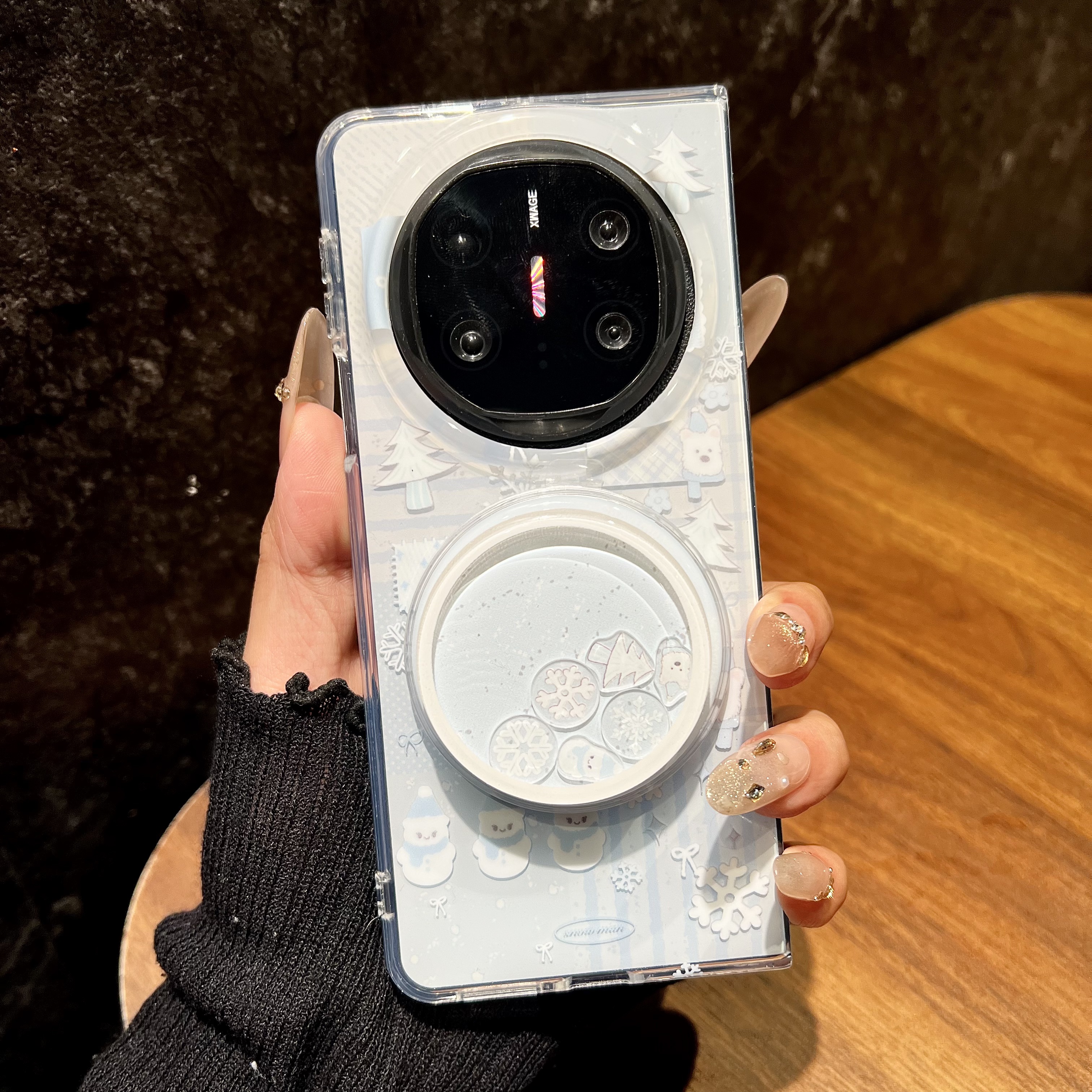 雪人小狗适用华为mateX6手机壳