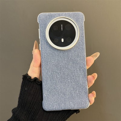 毛麻料布纹超薄无边框华为手机壳