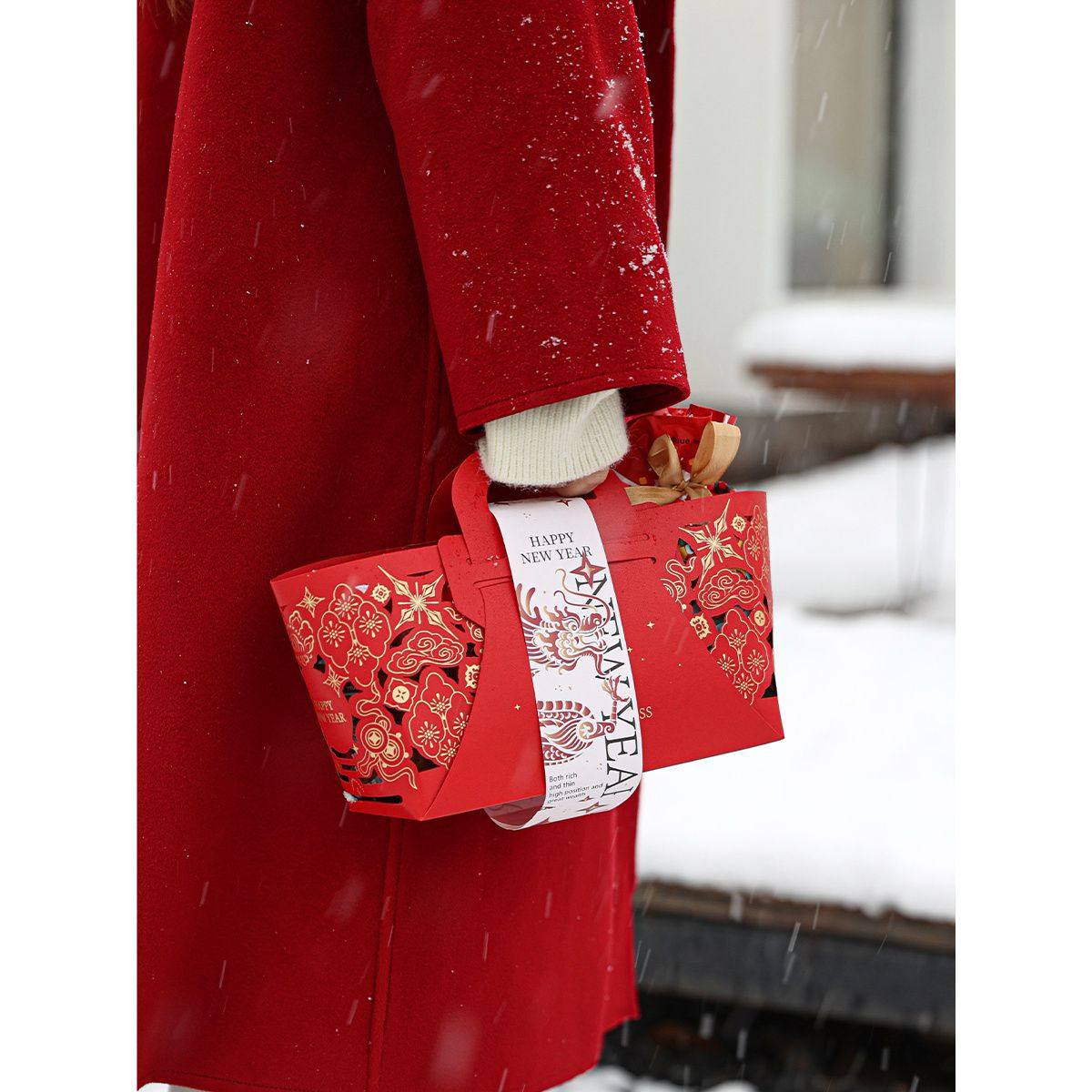 2026年新年镂空手提篮饼干马年包装盒烘焙年货伴手礼礼品盒礼盒空,包装,年货礼品包装,淘宝优惠券,粉丝福利购,淘宝优惠卷