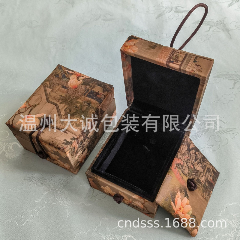 高端首饰锦盒创意中国风精致翡翠和田玉收纳盒子吊坠手镯挂件礼品