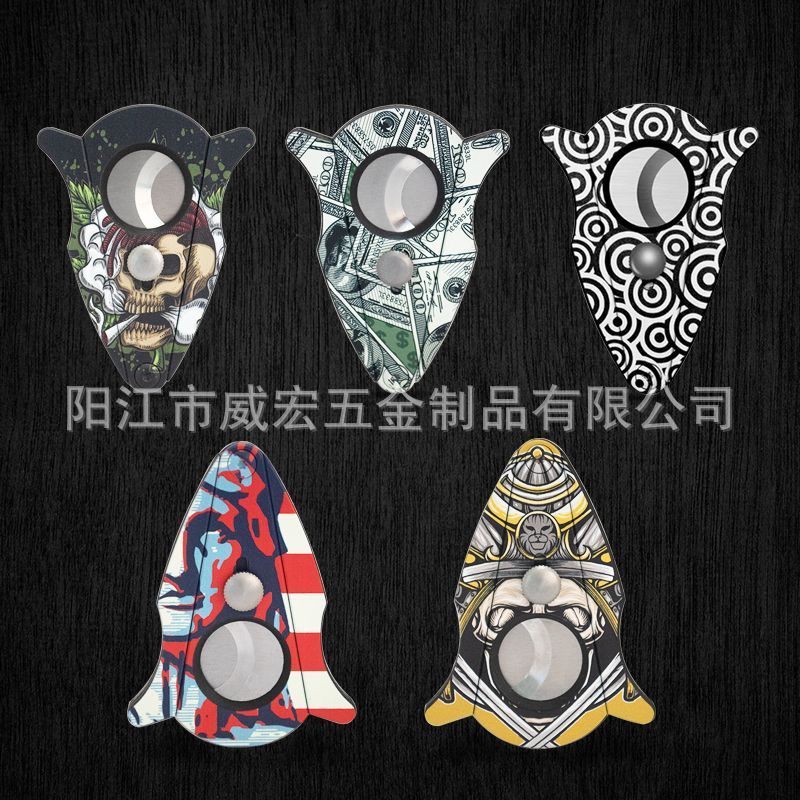 创意不锈钢双刃雪茄剪3D打印蝙蝠雪茄剪刀现货礼盒包装雪茄工具套