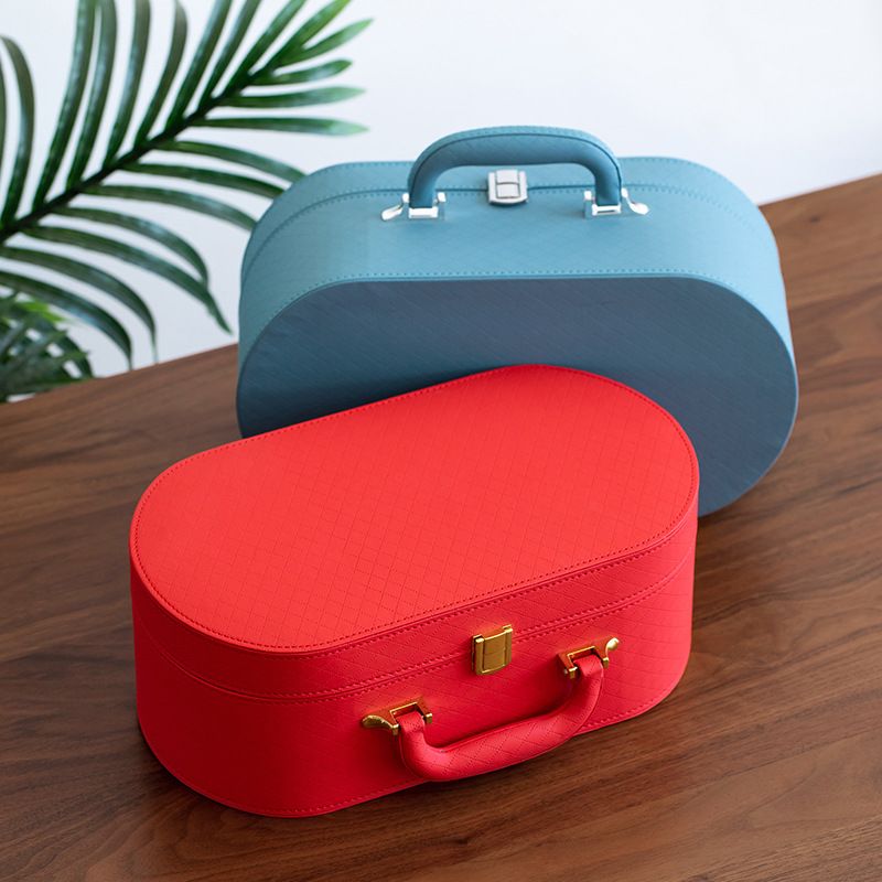 菱形格压纹皮盒PU皮礼盒茶具收纳商务礼品包装盒茶叶伴手礼礼物