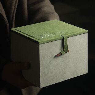 碧山堂国风绒布拼色锦盒茶具建盏主人杯盖碗包装套组可