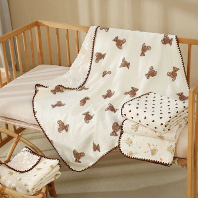 豆豆毯a类纯棉卡通婴儿毯