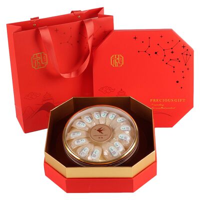 红色八角燕窝海参礼品盒