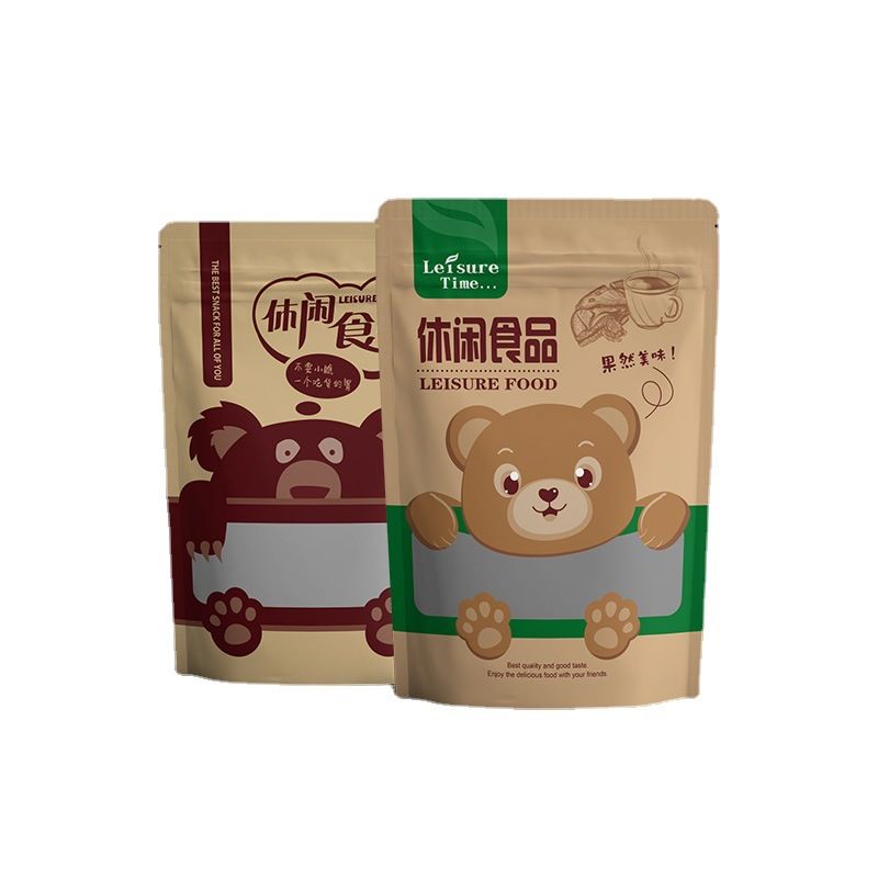 新品休闲食品袋子牛皮纸密封袋半斤一斤特产干果坚果包装袋子
