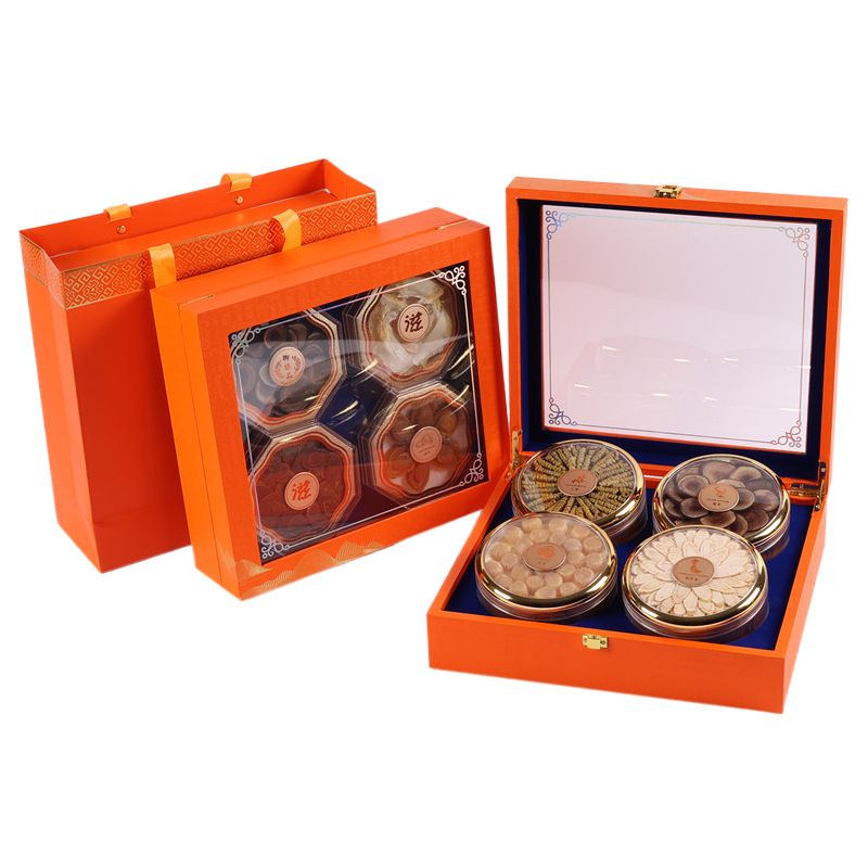 新款四宝礼盒虫草海参元贝燕窝石