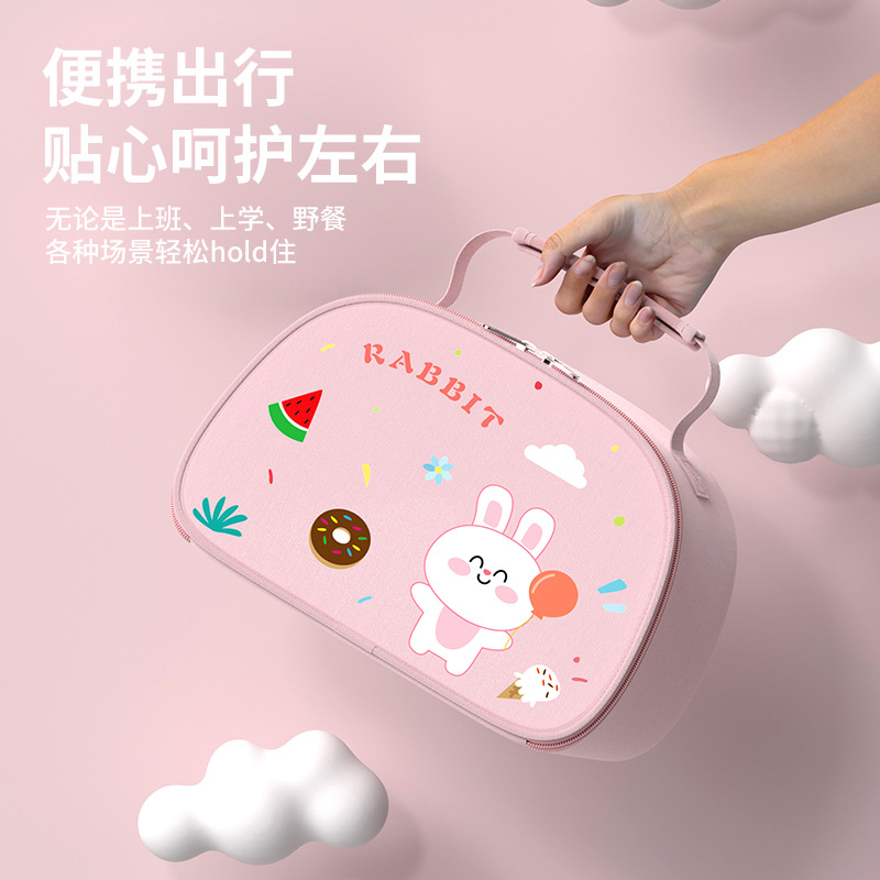 高颜值可爱饭盒袋小学生专用手提包便当袋子保温袋带饭包防水帆布
