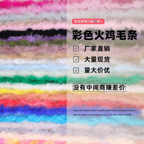 DIY彩色火鸡羽毛舞蹈服装饰