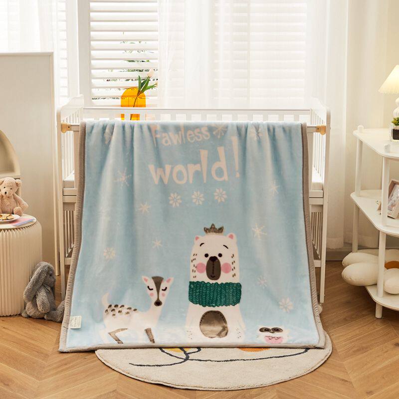 儿童婴儿毛毯双层加厚宝宝盖毯幼儿园小被子秋冬季午睡珊瑚绒毯子