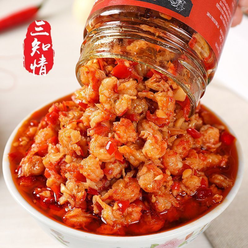 香辣虾尾酱小龙虾虾类制品湖南特产下饭菜下酒菜蒜蓉即食同学238g