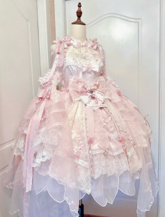 联名Lolita 杏花微雨 花匣刺绣国风粉色中华风