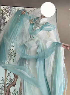 陈登黍王cos服 | 古风刺绣印花蓝绿色代号鸢如鸢新款万用爆款