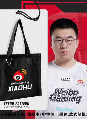 WBG战队队服XiaoHu同款S14总决赛帆布包袋子学生书包单肩手提背包