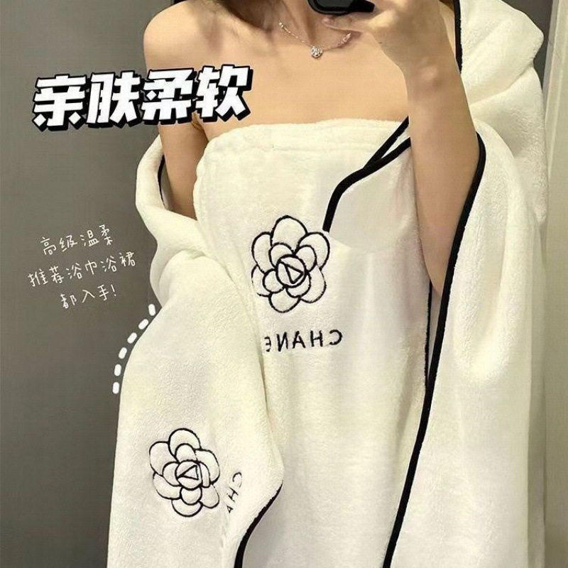 新款ins风山茶花浴巾女家用洗澡可穿可裹浴裙全身一体公主风裹巾