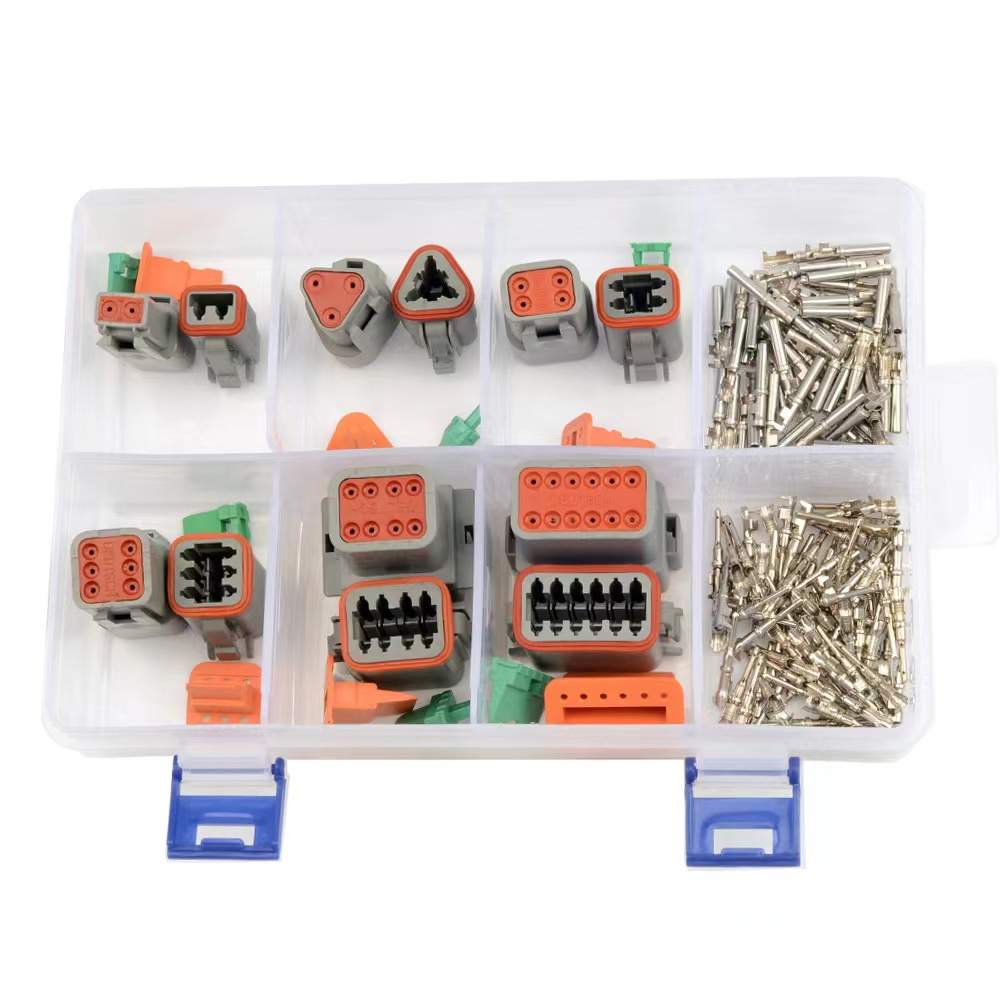 DT盒装德驰汽车防水连接器2P/3/4/6/8/12针接插件套装