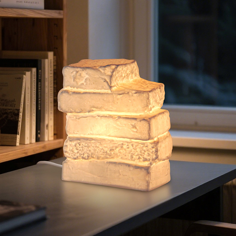 创意板砖头吧台灯饰陶瓷小夜灯具装饰工艺术礼品摆件桌灯