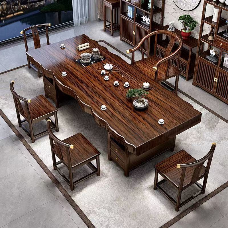 6实木大板家用办公室茶盘大板实木茶几整套多种搭配