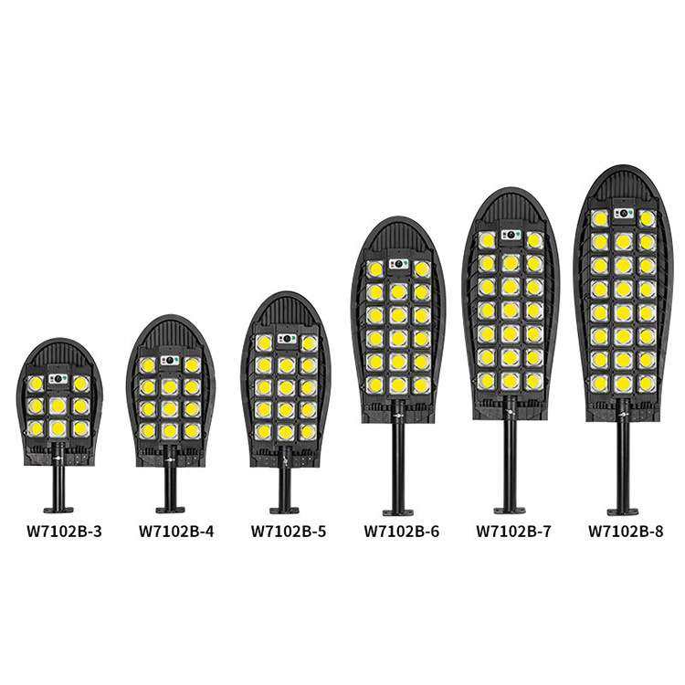 新款LED强光小路灯三排路灯太阳能庭院灯感应路灯户外照明