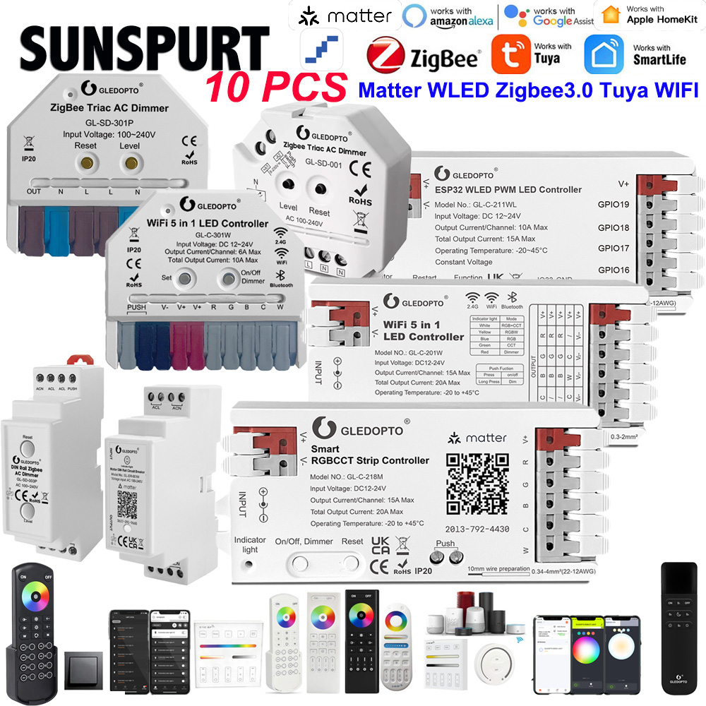 Matter协议WLED涂鸦WIFI通断 RGBCW灯带控制器兼容亚马逊谷歌苹果