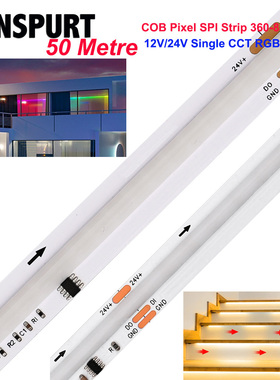 24v可编程cob幻彩WS2814灯带RGBW七彩LED跑马流水追光氛围KTV灯条