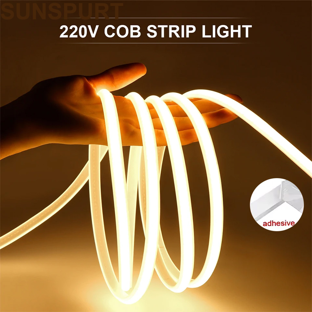 220V灯带led灯条cob室内卧室床头客厅电视背景墙开关插电款氛围灯