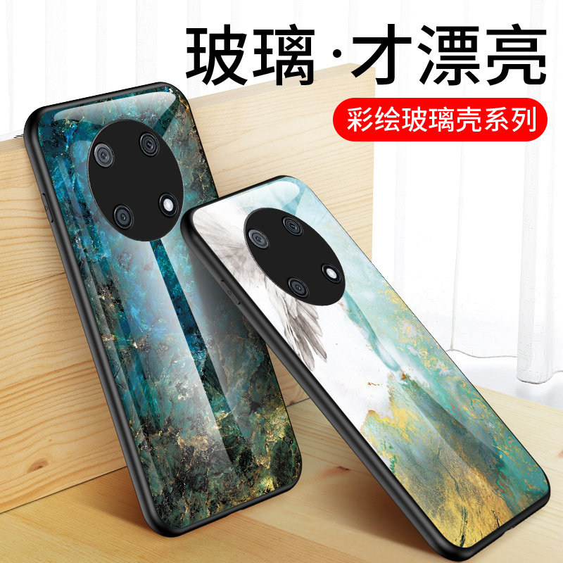 适用华为畅享50pro手机壳彩绘玻璃畅想50Pro保护套新款大理石huawei时尚潮牌男女全包防摔五十por硅胶外壳子
