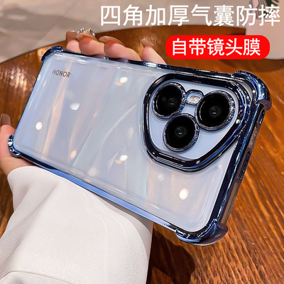 适用荣耀400pro海外版手机壳带镜头膜honor400保护套DNY-NX9气囊防摔DNP硅胶por软壳case男女款p全包透明外壳