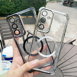 适用三星A55手机壳带镜头膜Galaxya35保护套气囊防摔SM galaxy外壳潮 A556B硅胶软壳5560全包356E透明男女新款