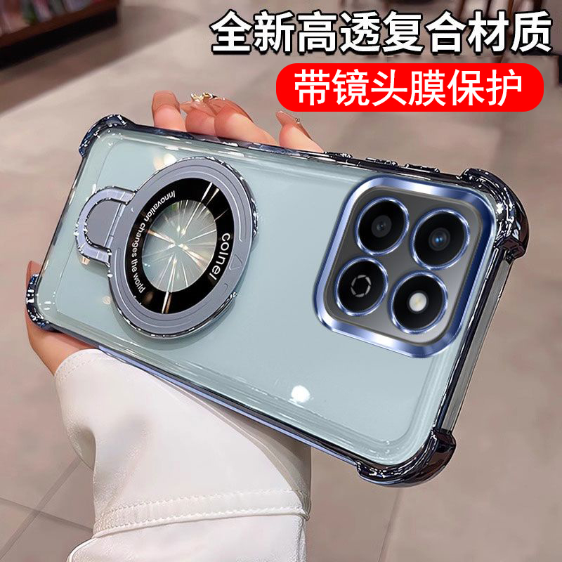 适用于荣耀X7C手机壳带镜头膜honorx8c保护套气囊防摔ALT-LX2硅胶软壳ABR-LX1全包case海外版透明honor外壳5G