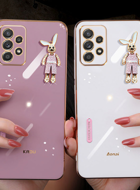 适用三星A73手机壳5G版硅胶保护套Galaxy A73全包镜头SM-A736B创意卡通兔子新款SamsungA73网红男女a73外壳子