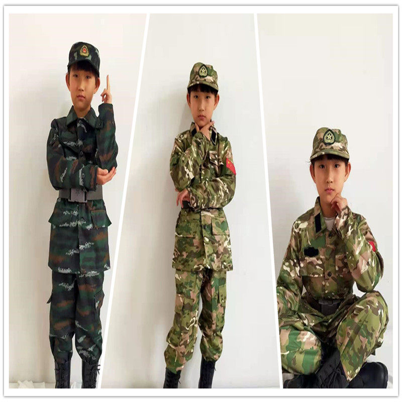 迷彩服套装儿童春秋款男童夏令营拓展女童训练服幼儿亲子表演服装
